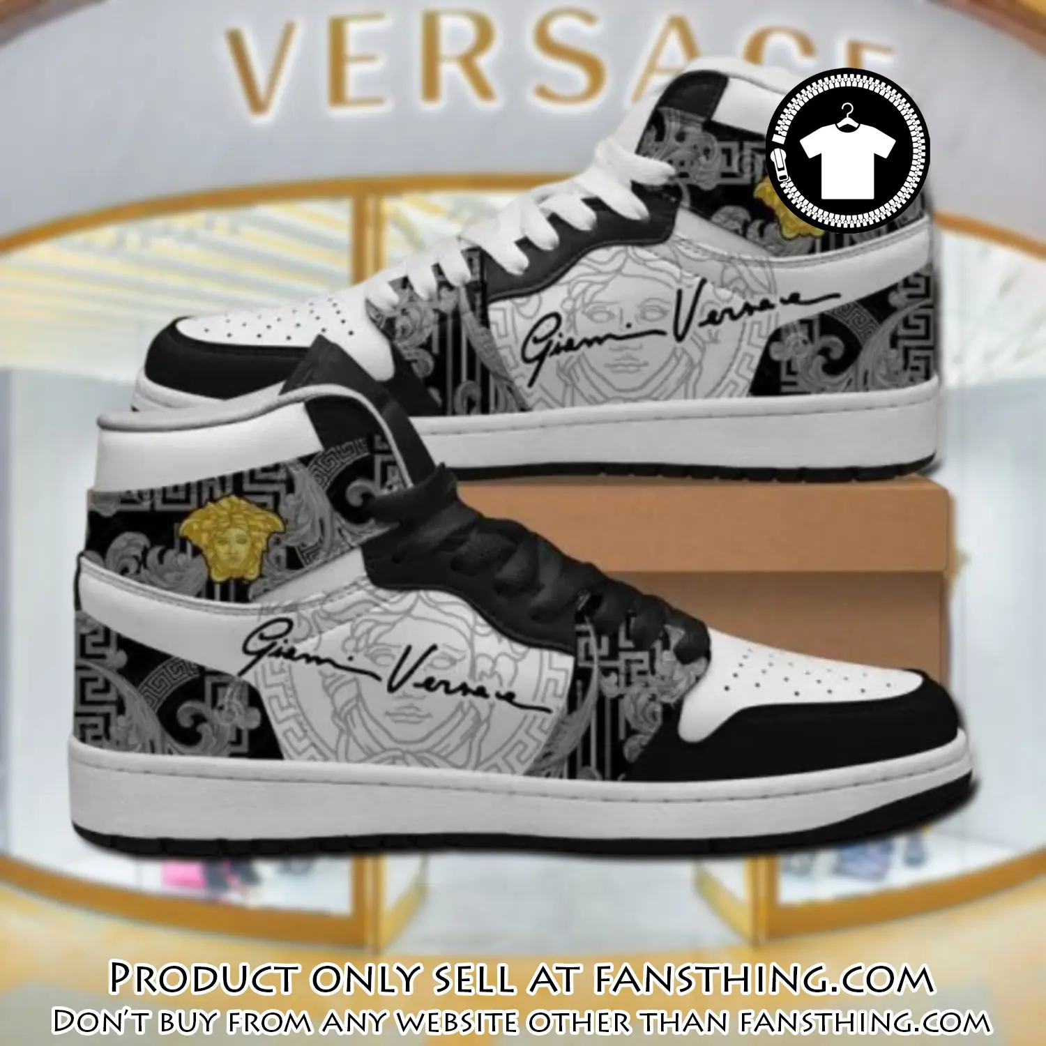 Gianni versace black high air jordan sneakers shoes hot gifts unisex 27b fst4530107